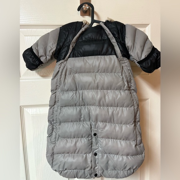 7AM Enfant Doudoune One Piece Infant Snowsuit Bunting Gray Black Small